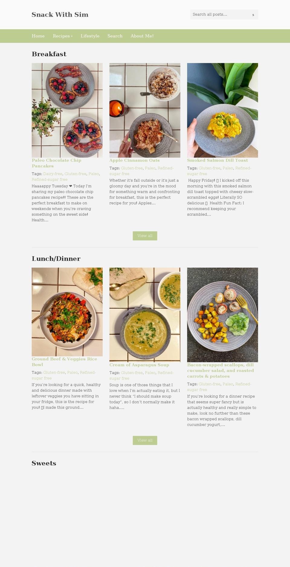 snackwithsim.com shopify website screenshot