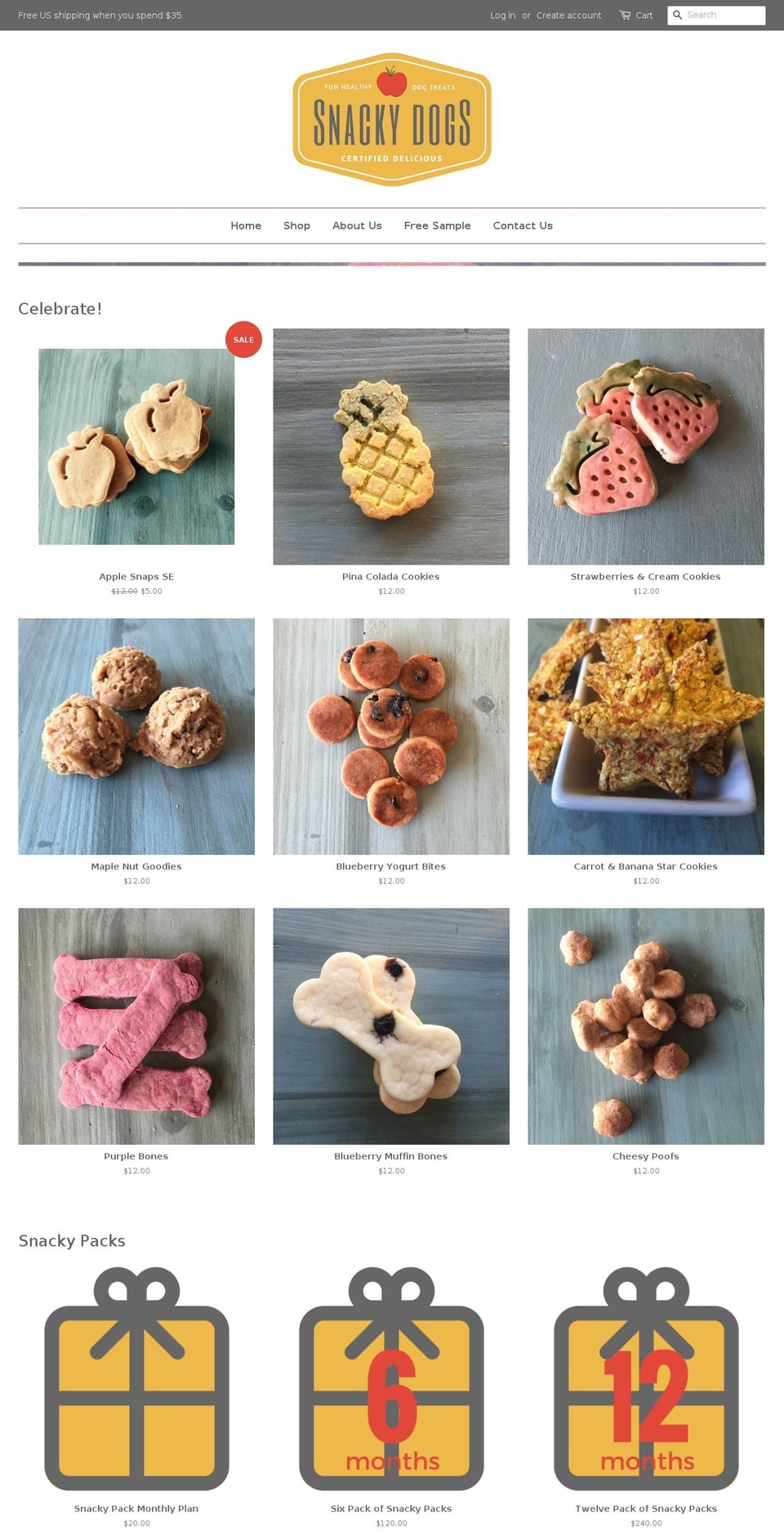 snackydogs.com — Shopify storefront screenshot