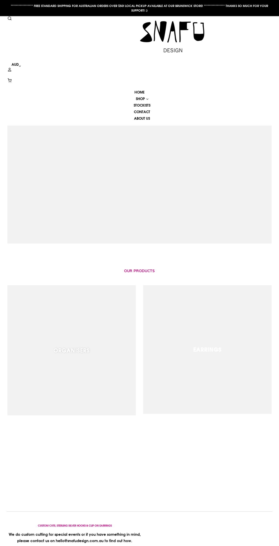 snafudesign.com.au shopify website screenshot