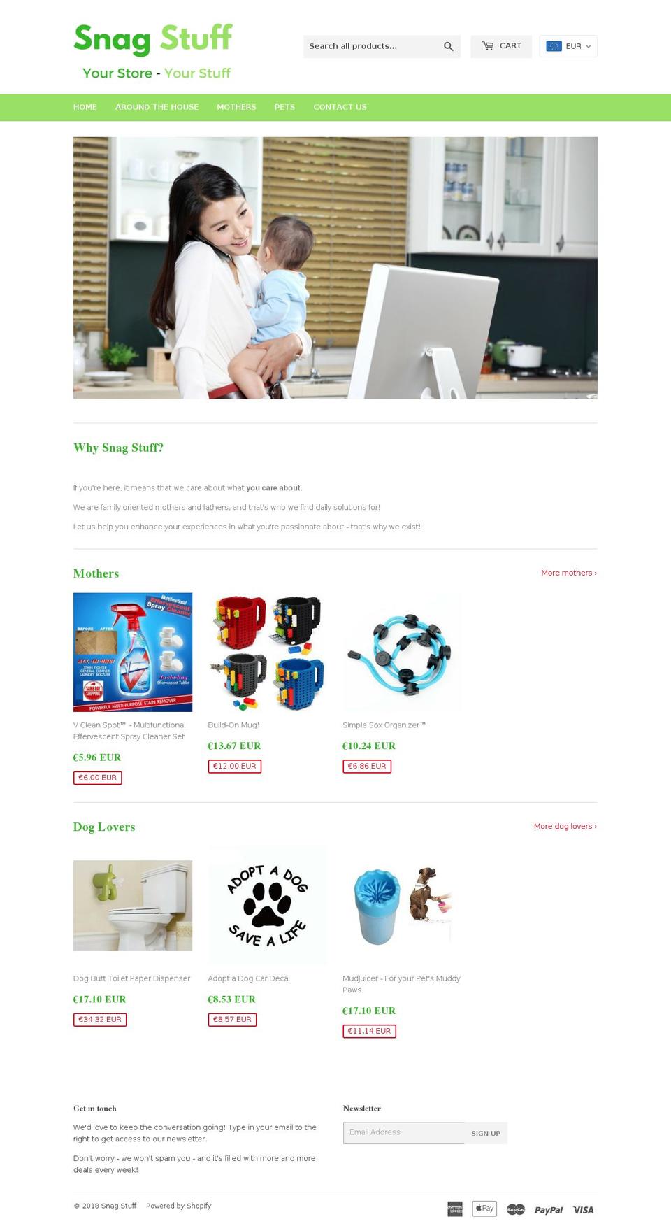 snagyourstuff.com — Shopify storefront screenshot
