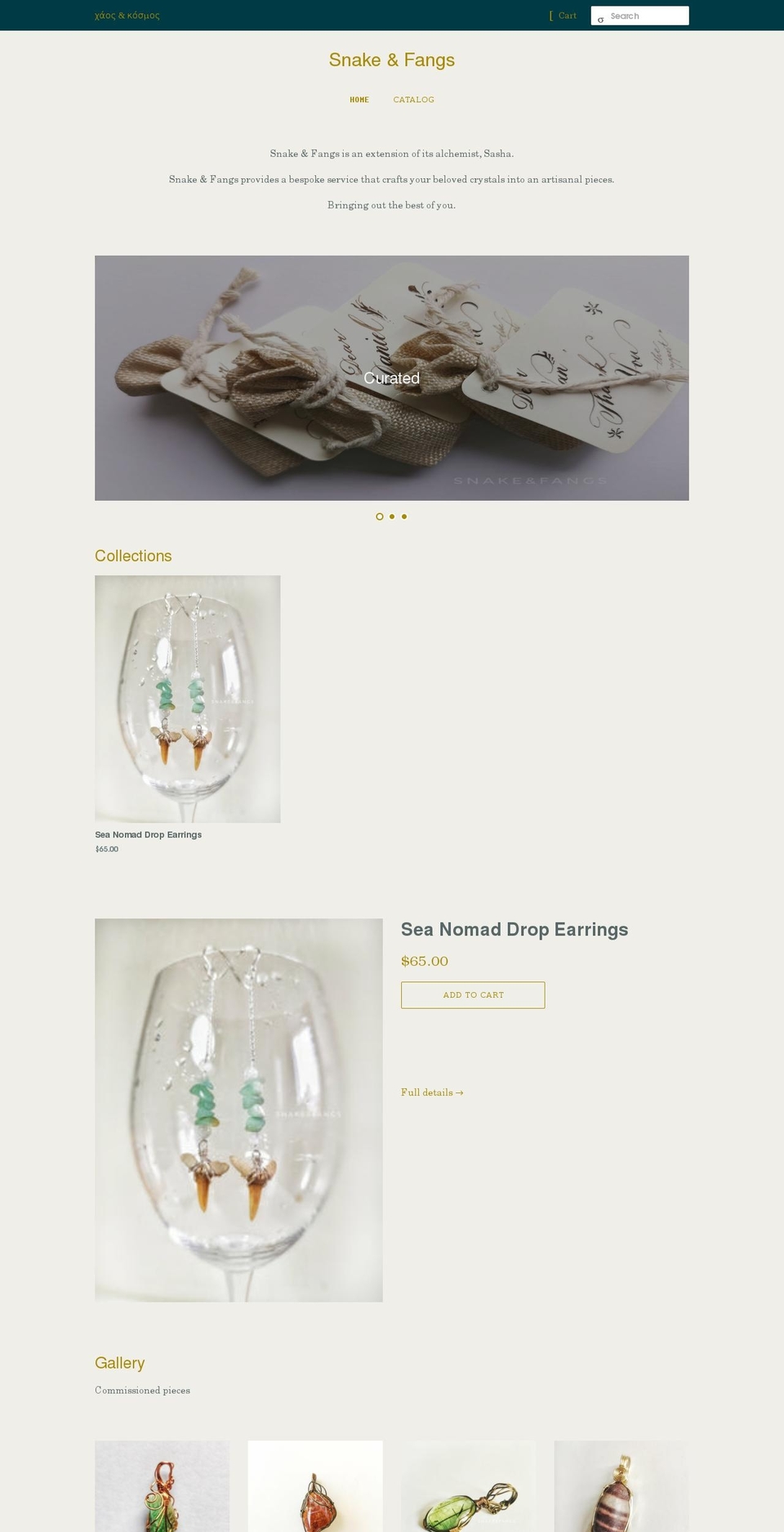 snake-fangs.com shopify website screenshot