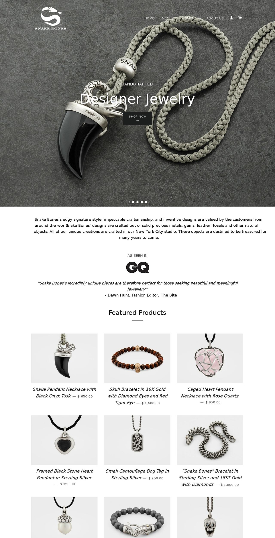 snakebones.com shopify website screenshot