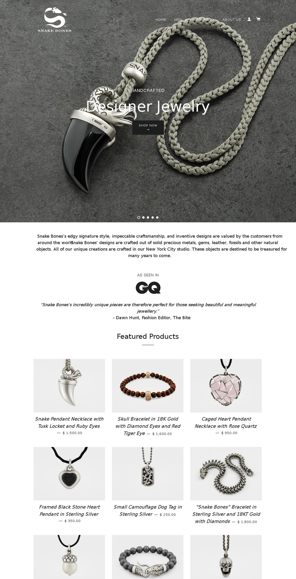snakebonesdesign.com shopify website screenshot