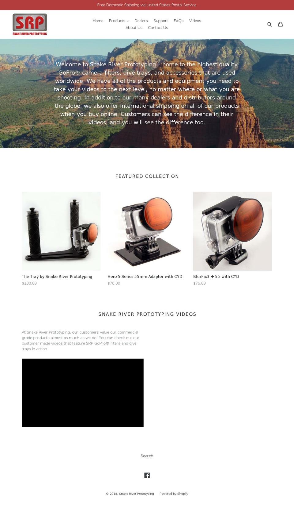 snakerivermachineshop.com — Shopify storefront screenshot