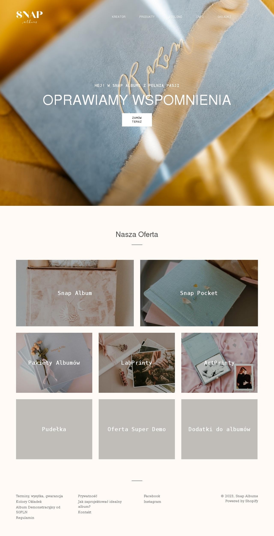 snapalbums.pl shopify website screenshot