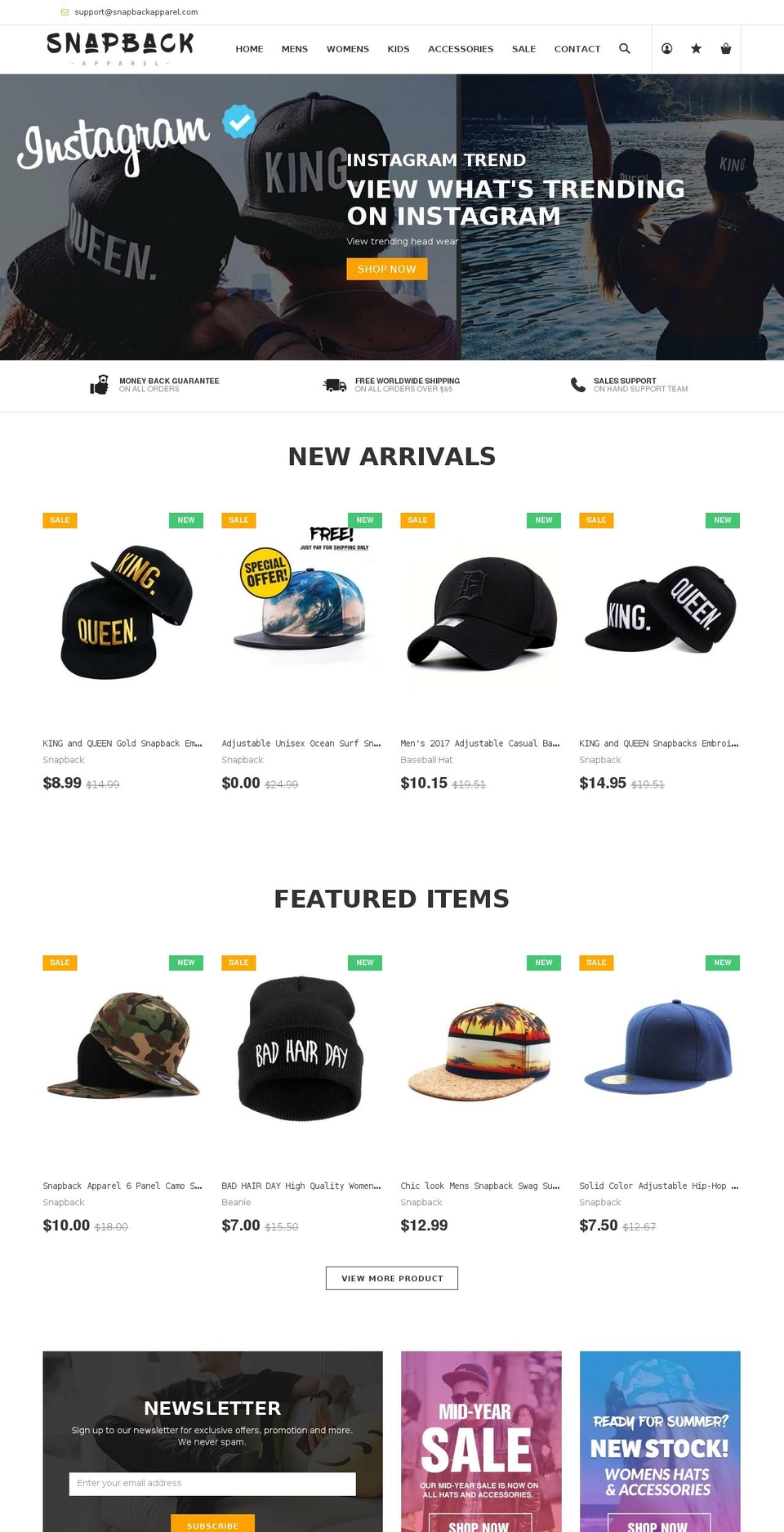 new-index-12 Shopify theme site example snapbackapparel.com