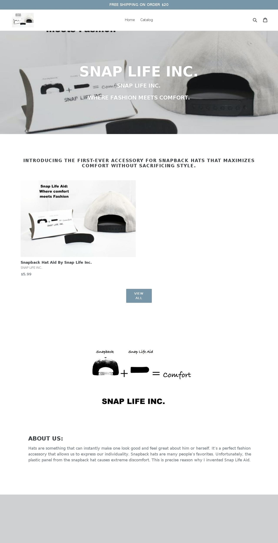 snapbacklife.com — Shopify storefront screenshot