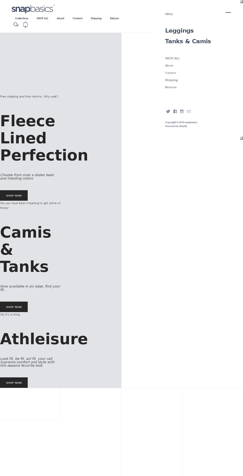 snapbasics.com — Shopify storefront screenshot