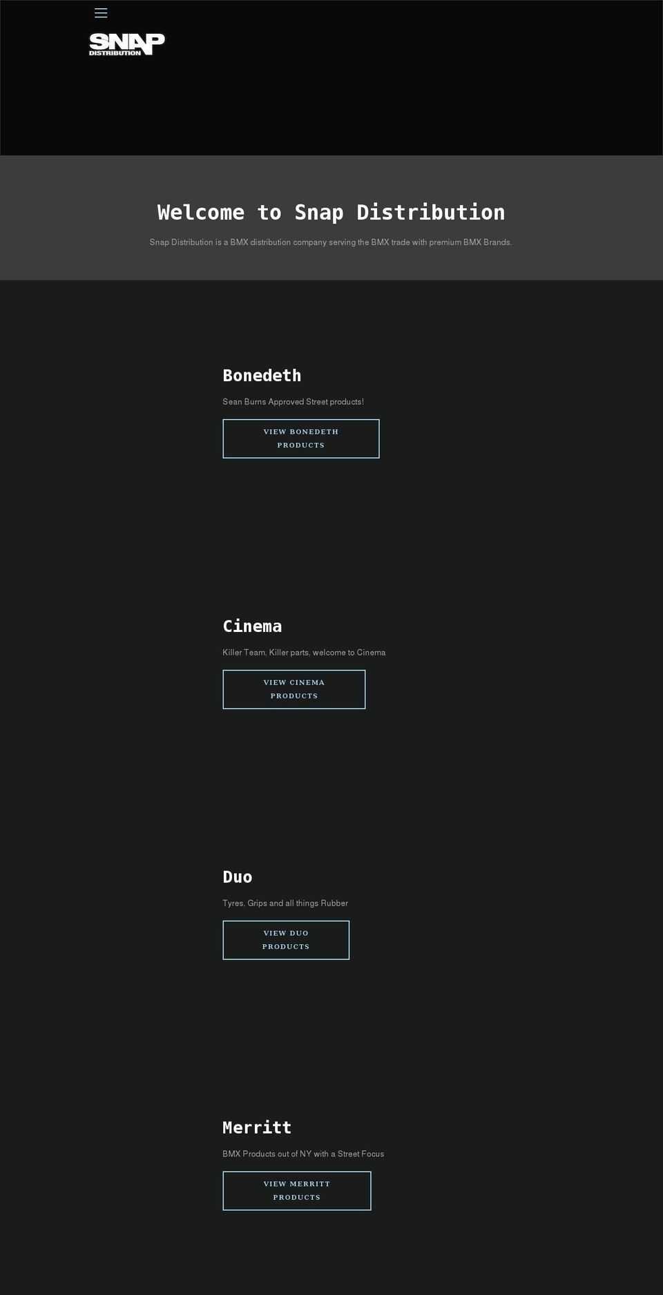 snapdistribution.com shopify website screenshot