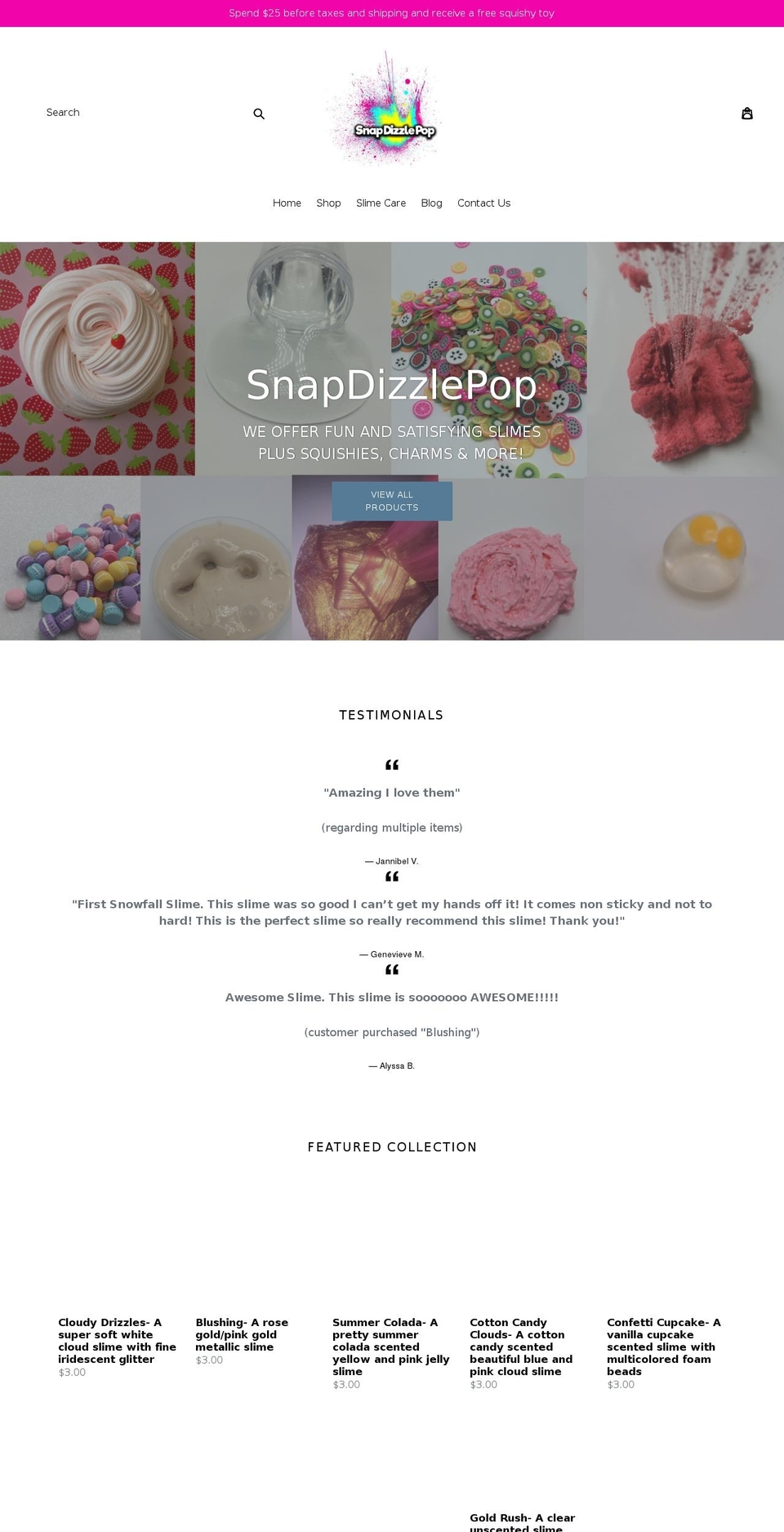 snapdizzlepop.com shopify website screenshot