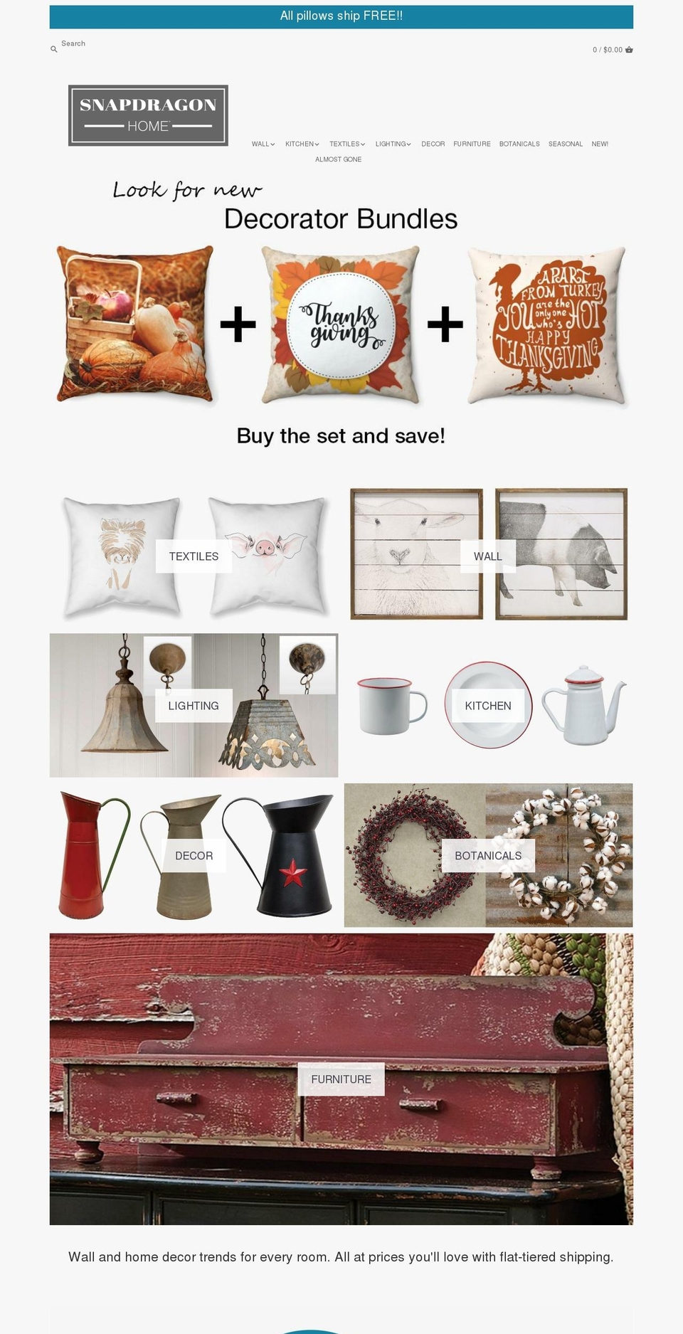 snapdragonhome.com — Shopify storefront screenshot