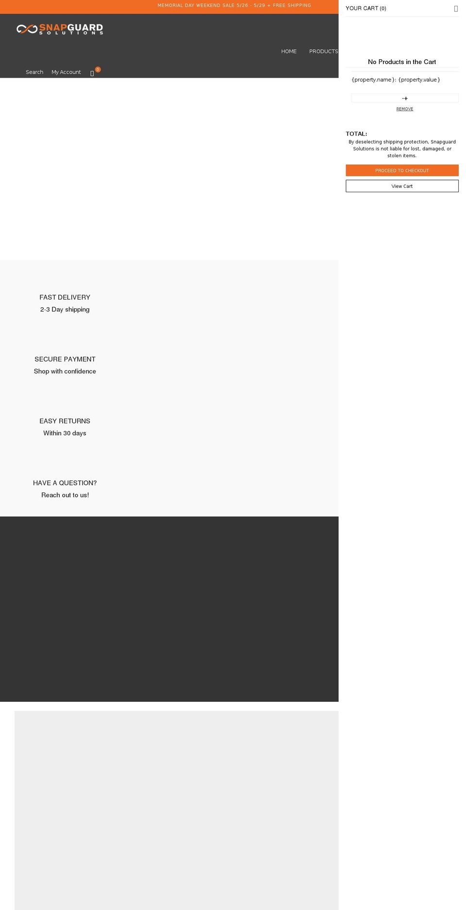 snapguardsolutions.com shopify website screenshot