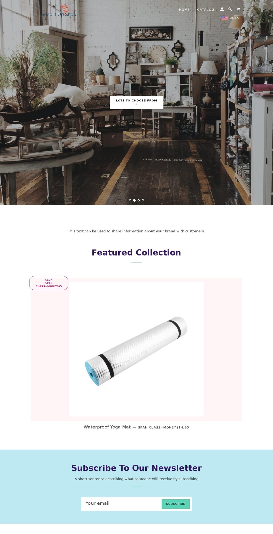 snapitupshop.com — Shopify storefront screenshot