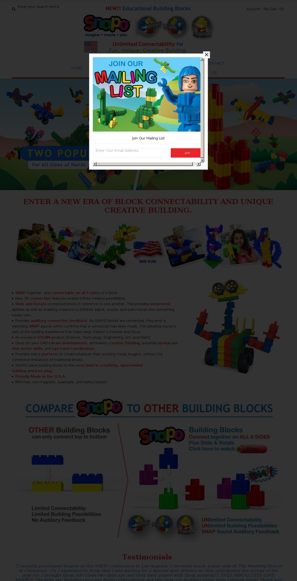 snapoblocks.com shopify website screenshot