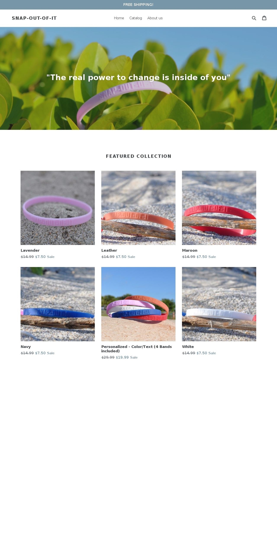 snapoutofitband.com shopify website screenshot