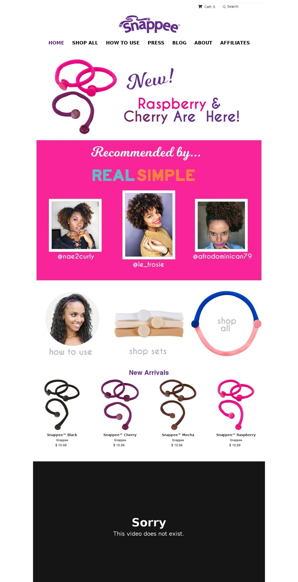 snappeehairtie.com shopify website screenshot