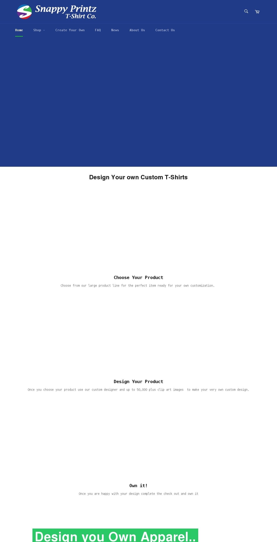 snappyprintz.com shopify website screenshot