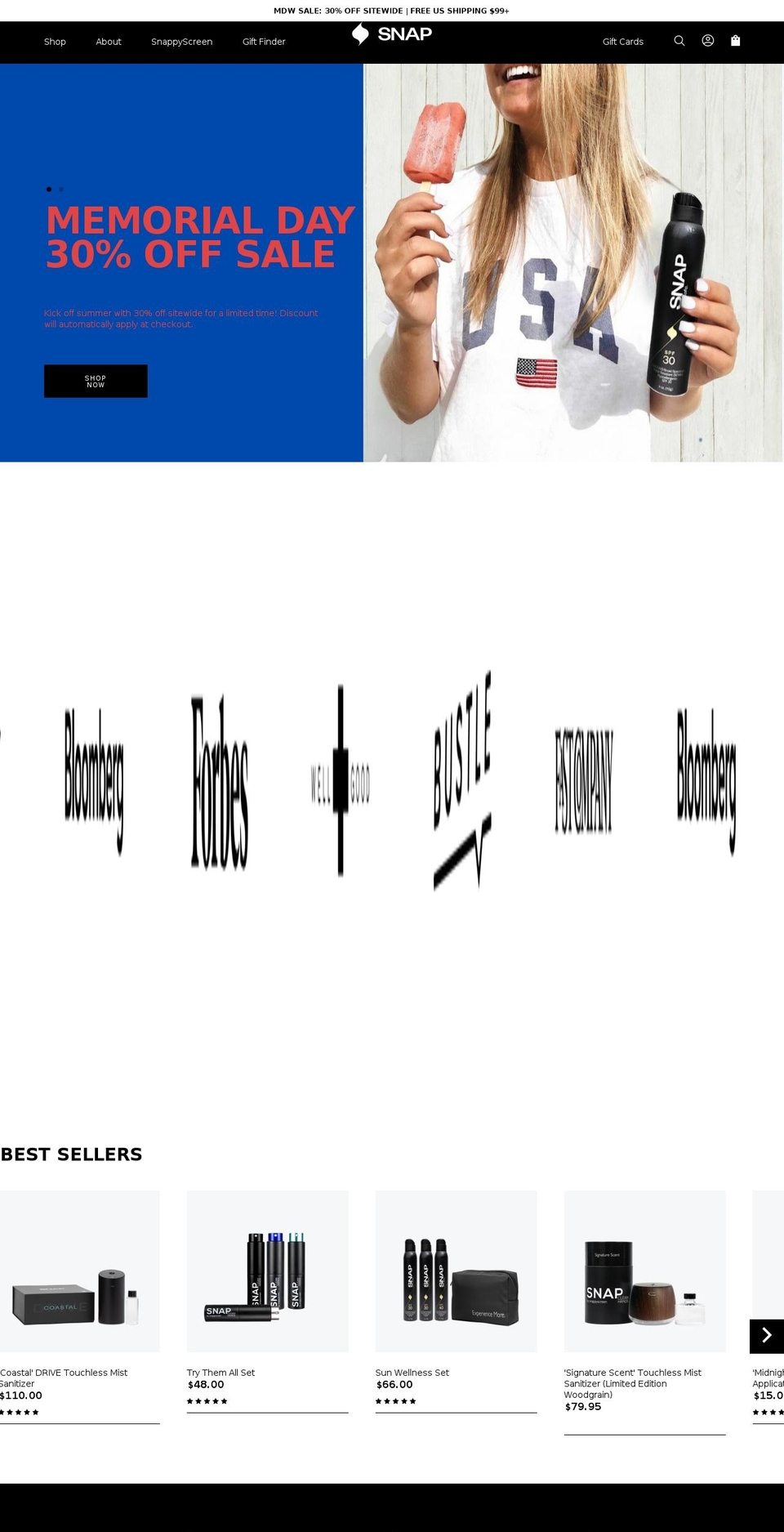 snappyscreen.com shopify website screenshot
