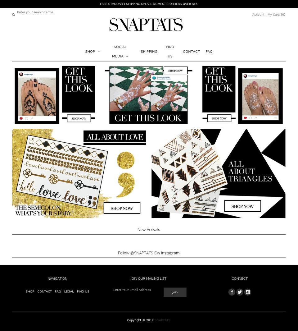 snaptatts.com shopify website screenshot