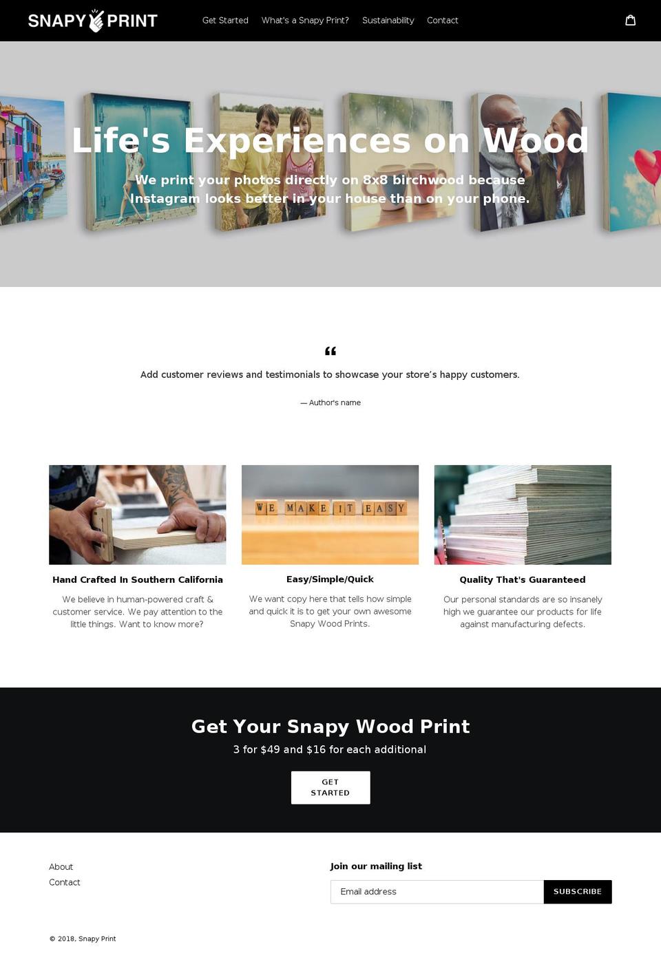 snapyprint.com — Shopify storefront screenshot