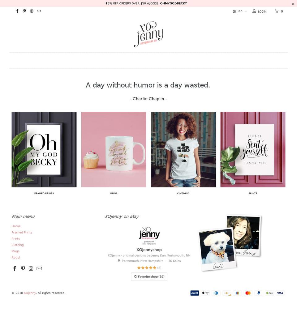 Jennifer's XOjenny Modified Turbo - March 29, 2018 Shopify theme site example snarkjoy.com