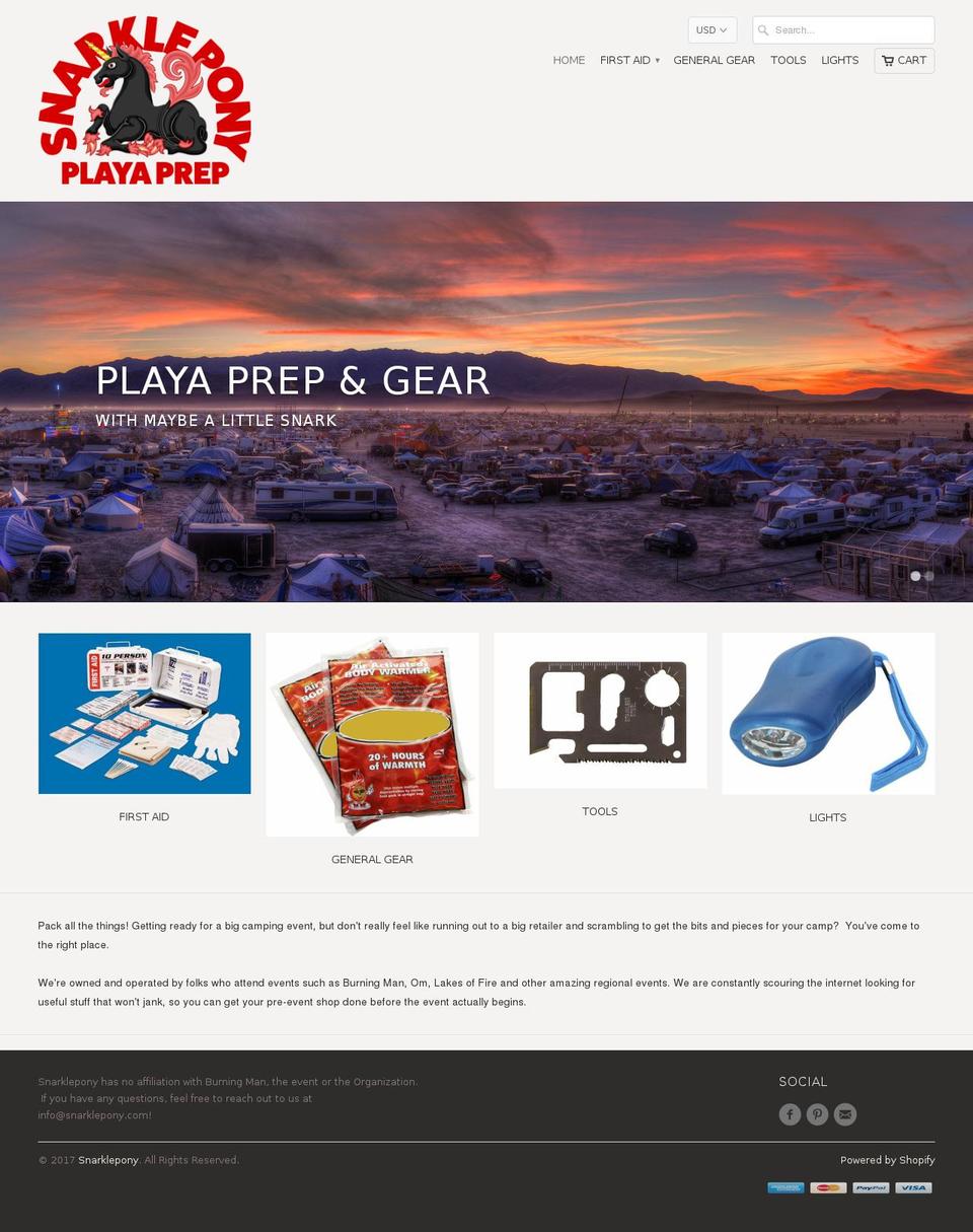 snarklepony.com shopify website screenshot