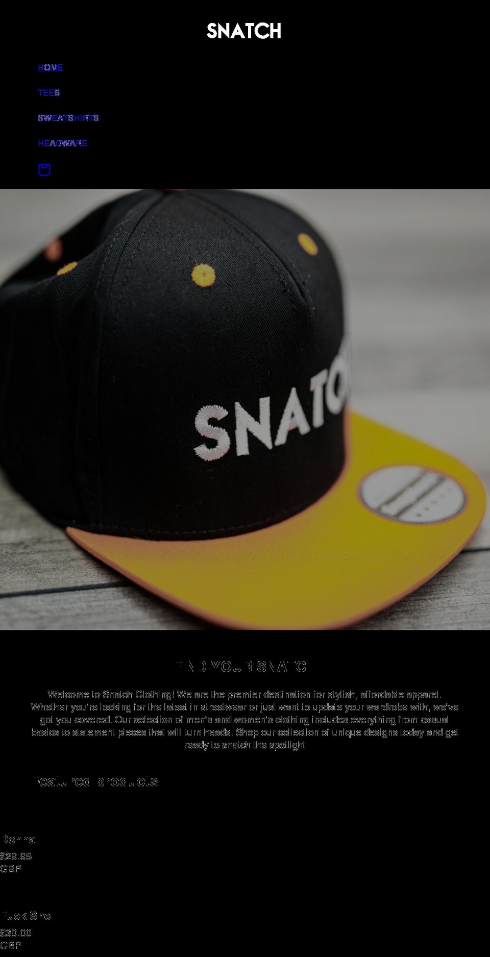 snatch-uk.com shopify website screenshot