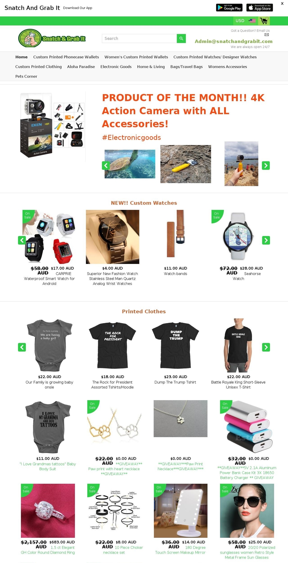 snatchandgrabit.com — Shopify storefront screenshot
