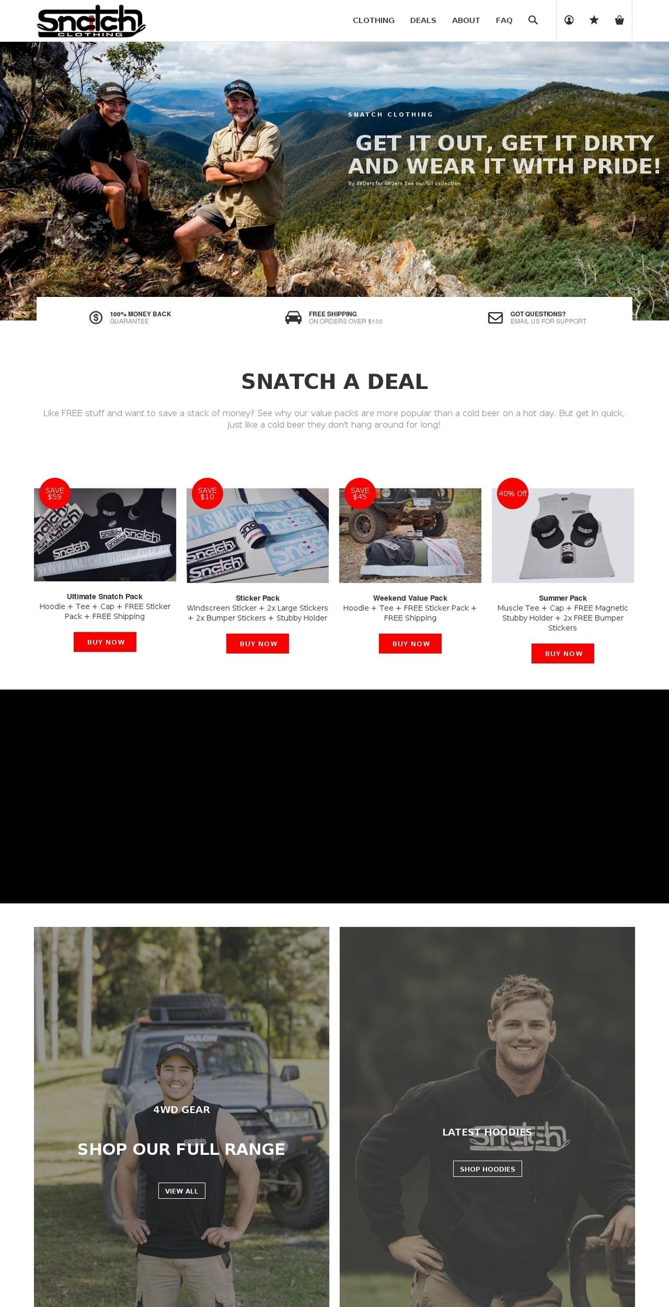 snatchclothing.com.au shopify website screenshot