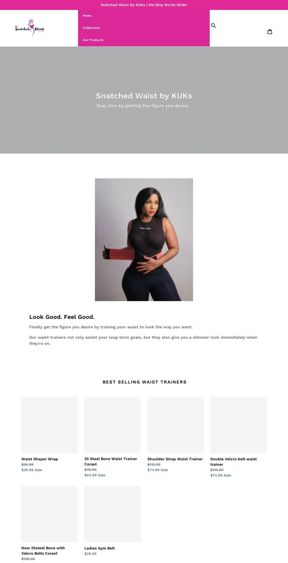 snatchedwaistbykuks.net shopify website screenshot