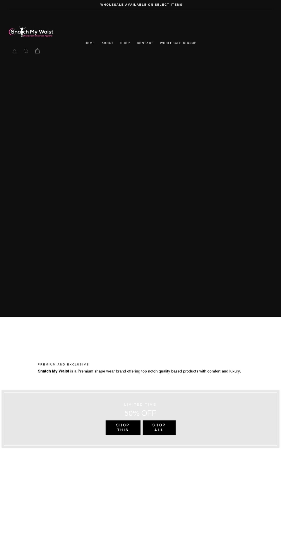 snatchmywaistshapewear.com shopify website screenshot