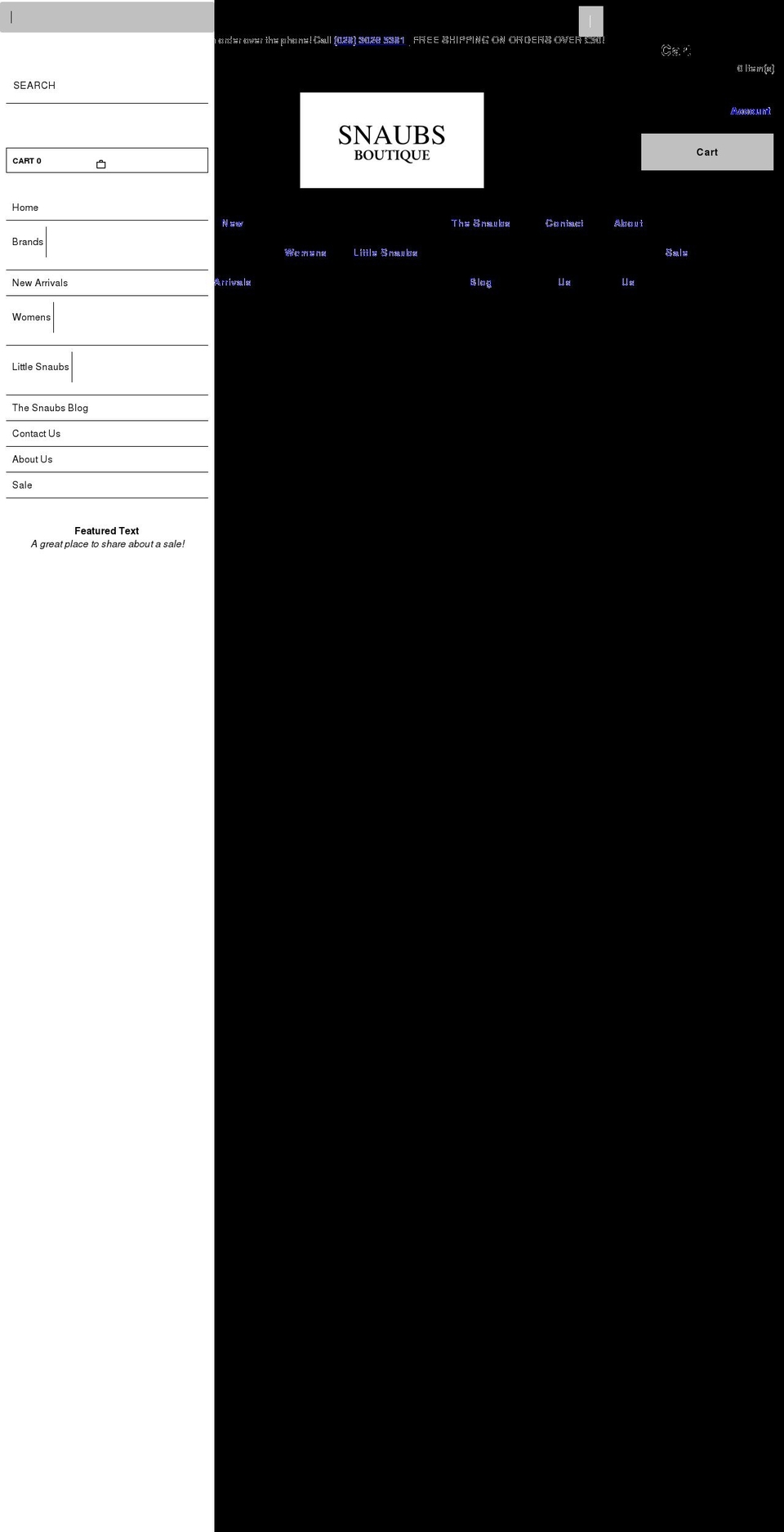 snaubs.com shopify website screenshot