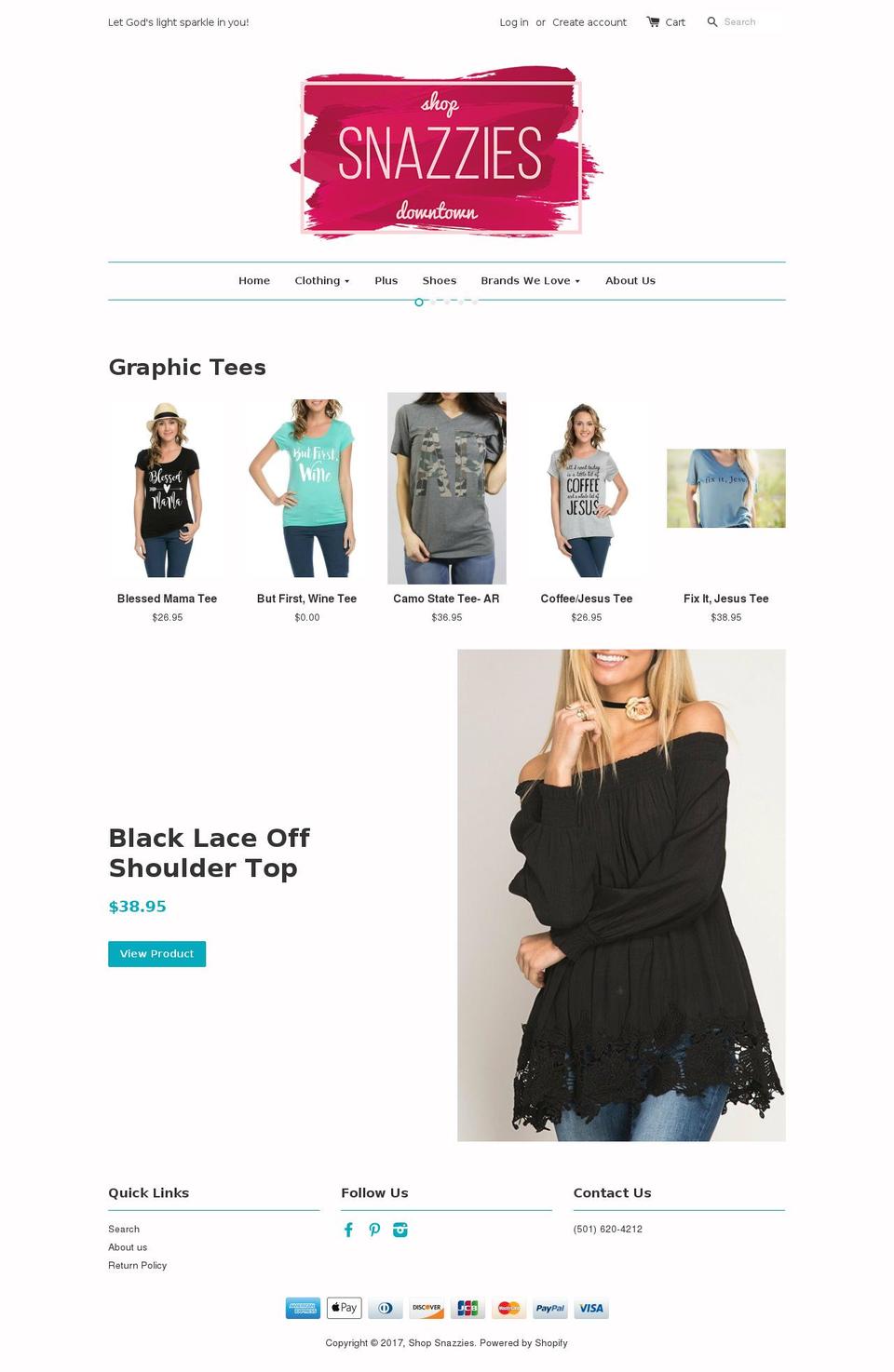 snazziesuptown.com shopify website screenshot