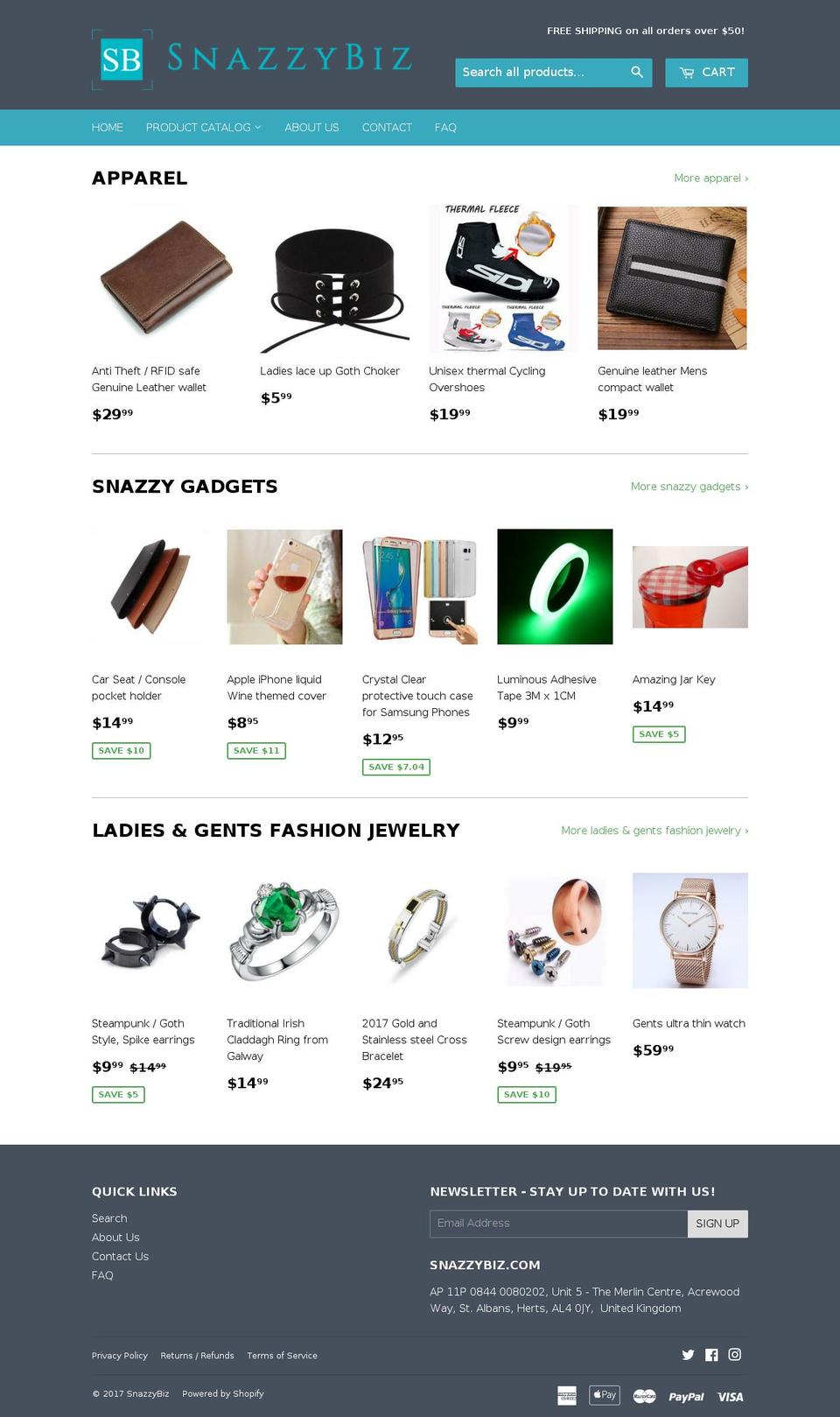 snazzybiz.com shopify website screenshot