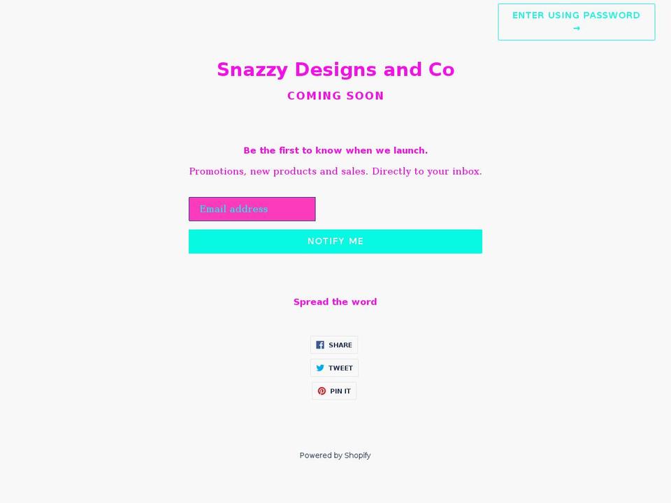 snazzydesignsandco.co.uk shopify website screenshot