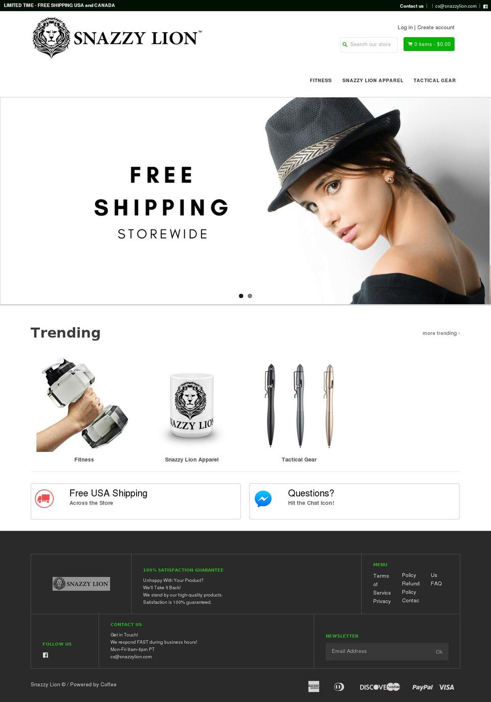 snazzylion.com — Shopify storefront screenshot