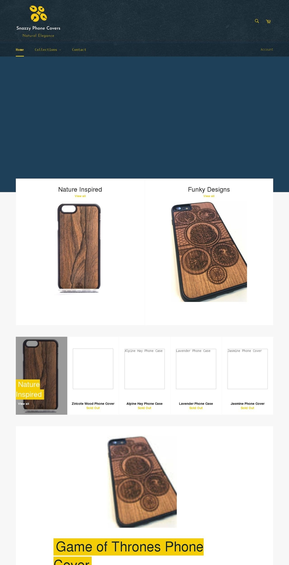 snazzyphonecovers.com shopify website screenshot