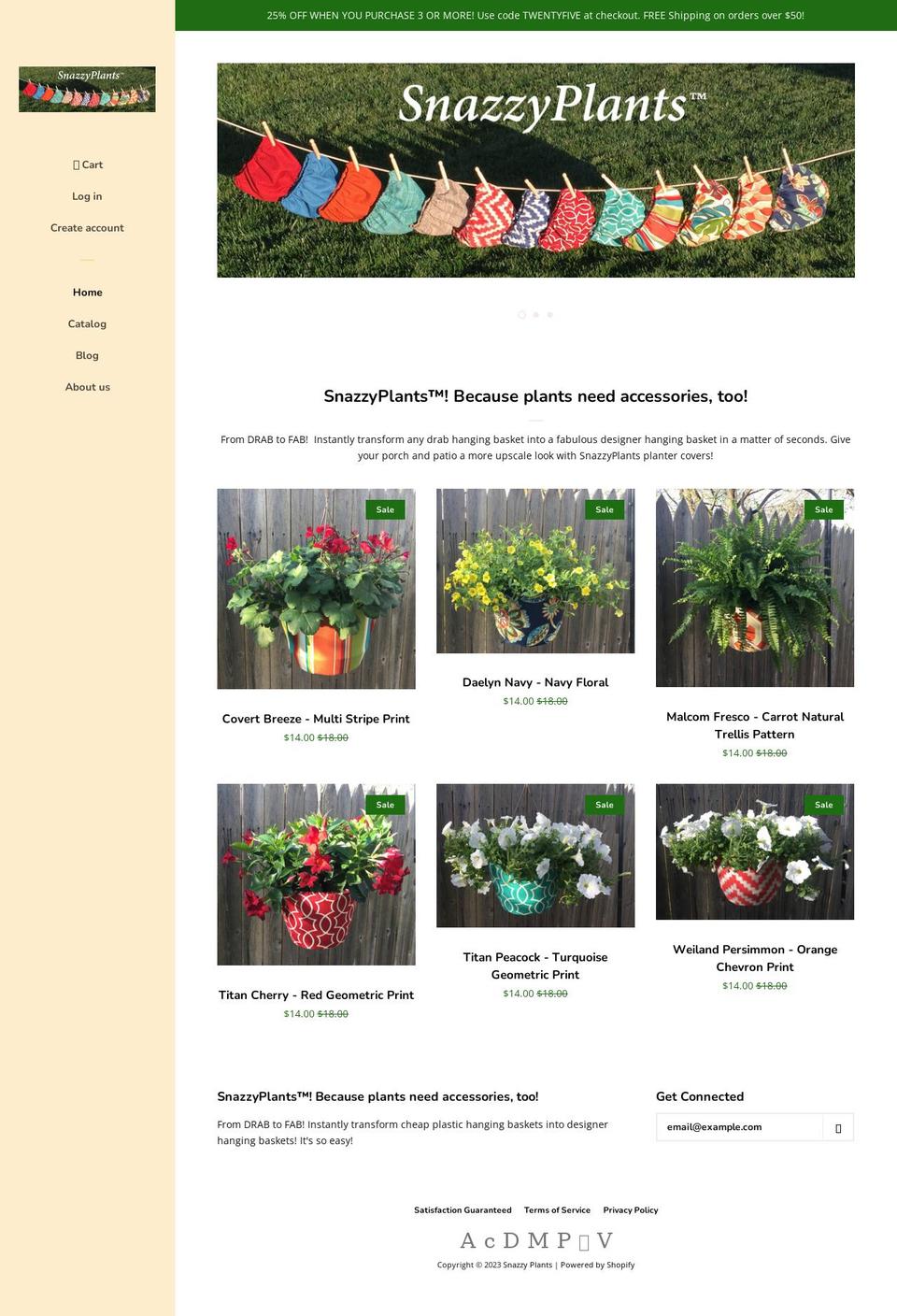 snazzyplants.com shopify website screenshot