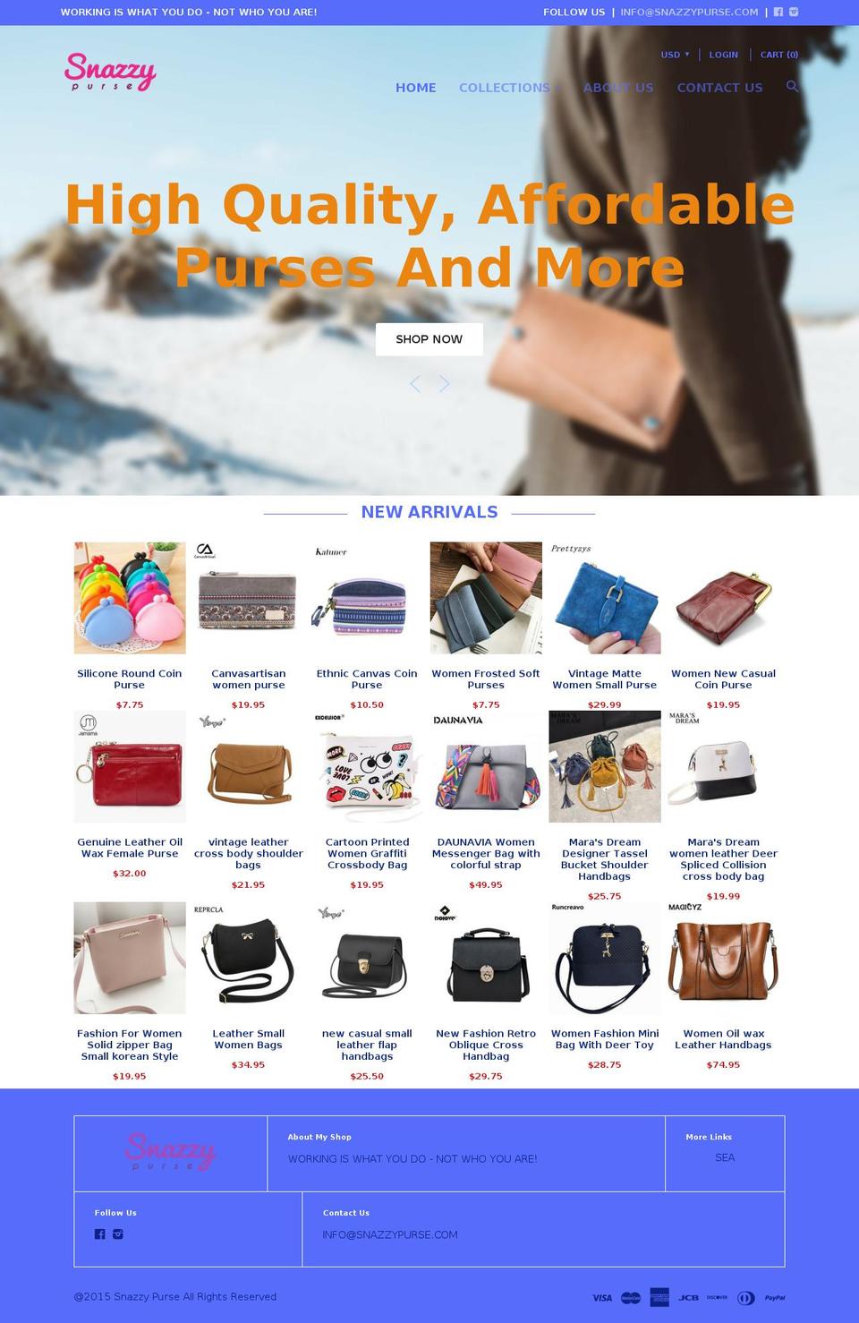 snazzypurse.com — Shopify storefront screenshot