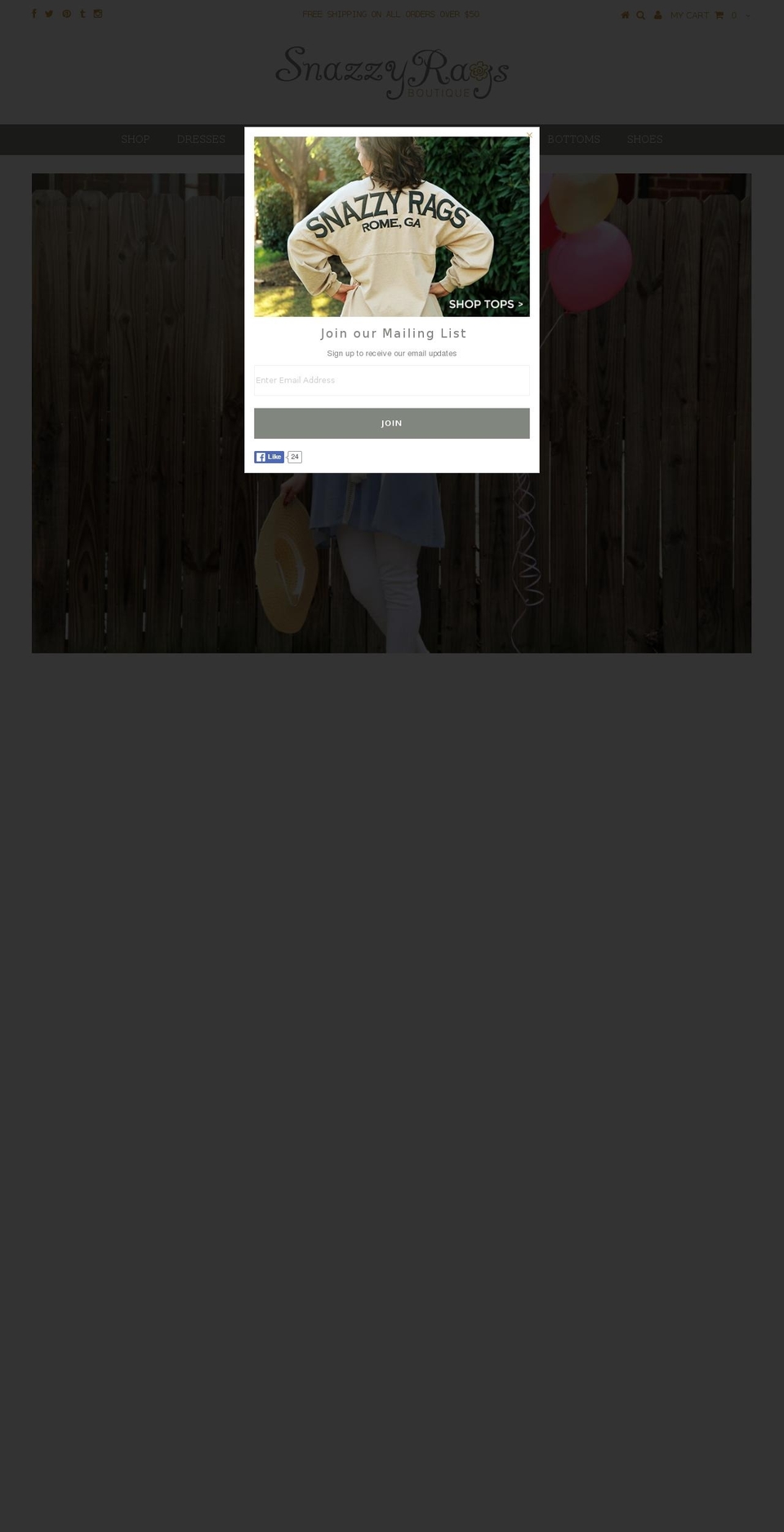 snazzyragsboutique.com shopify website screenshot