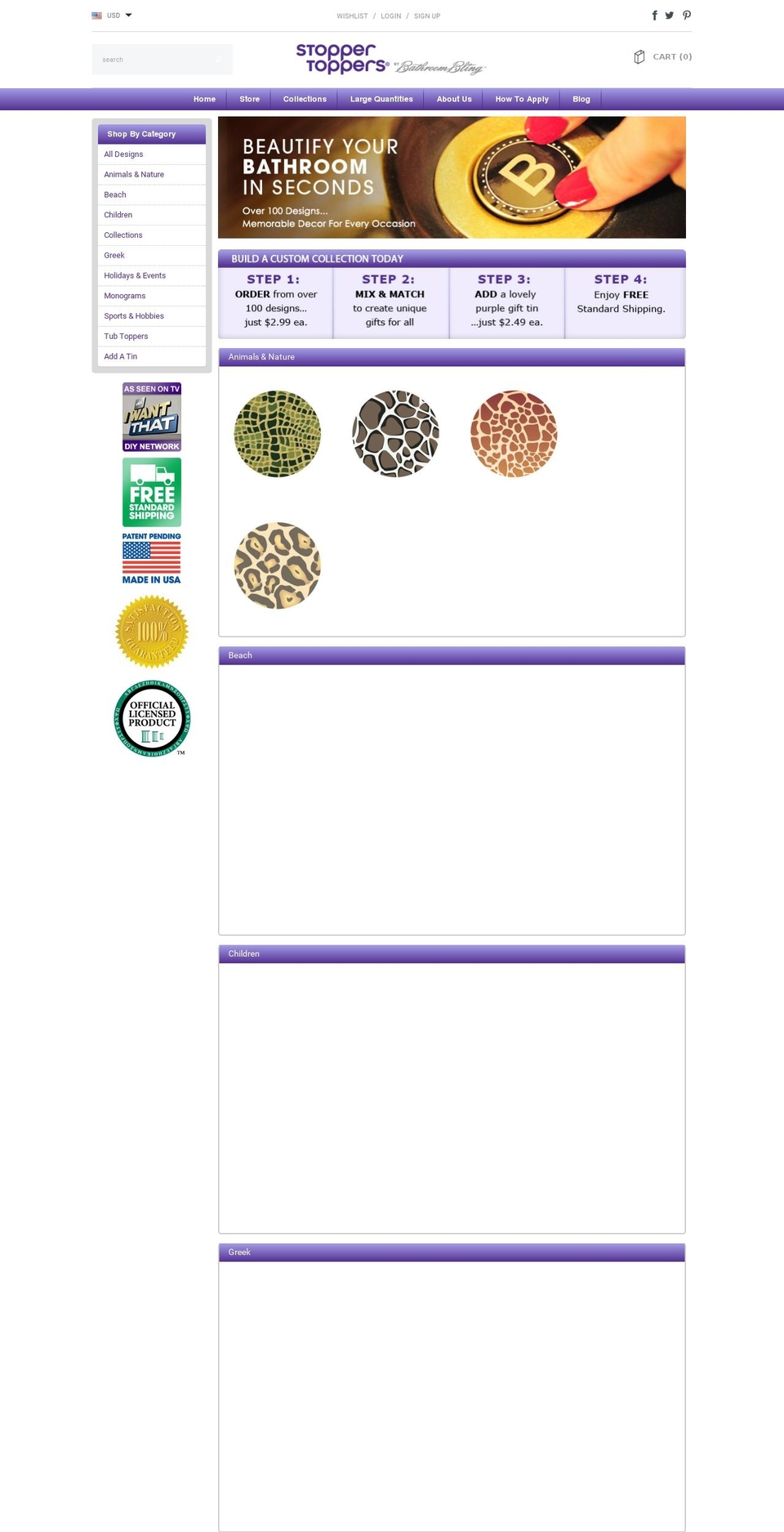 LIVE Stopper Toppers Shopify theme site example snazzysinks.com