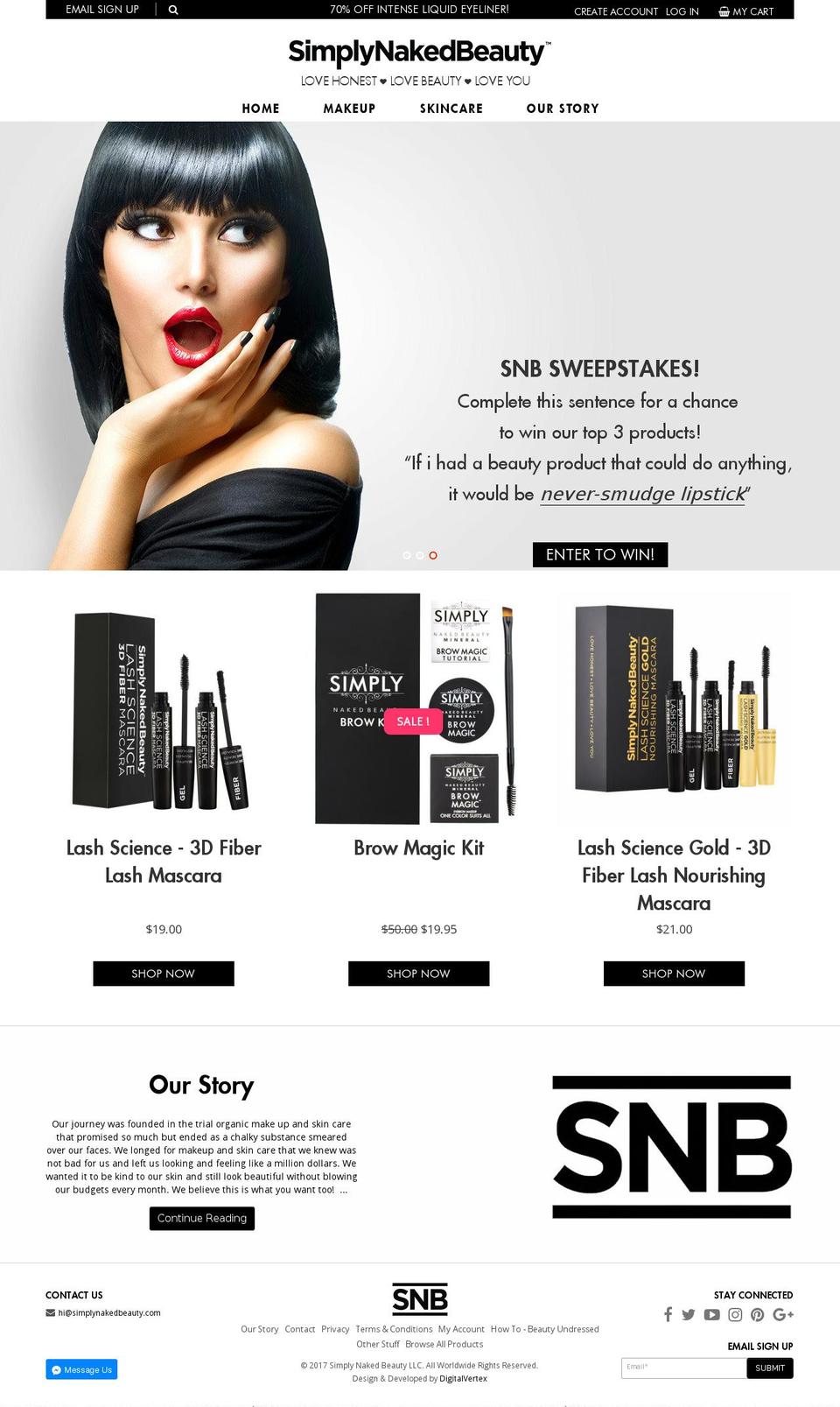 snbcosmetic.com — Shopify storefront screenshot