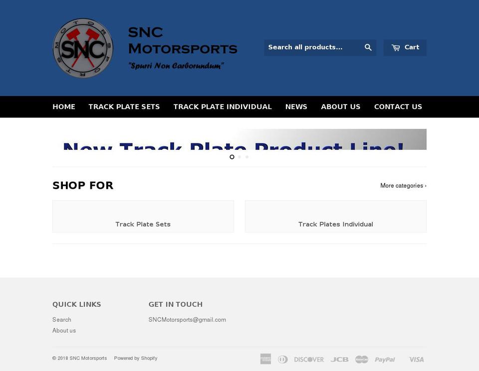 sncmotorsports.net shopify website screenshot