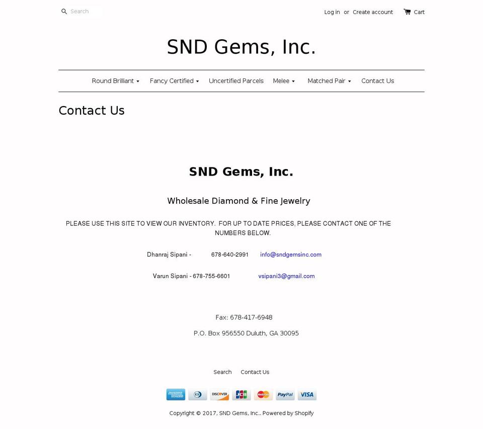 sndgemsinc.com shopify website screenshot