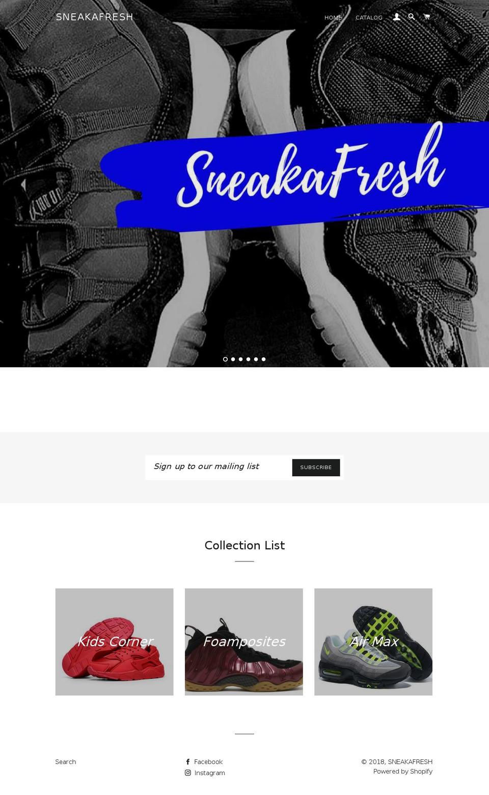 sneakafresh.com — Shopify storefront screenshot