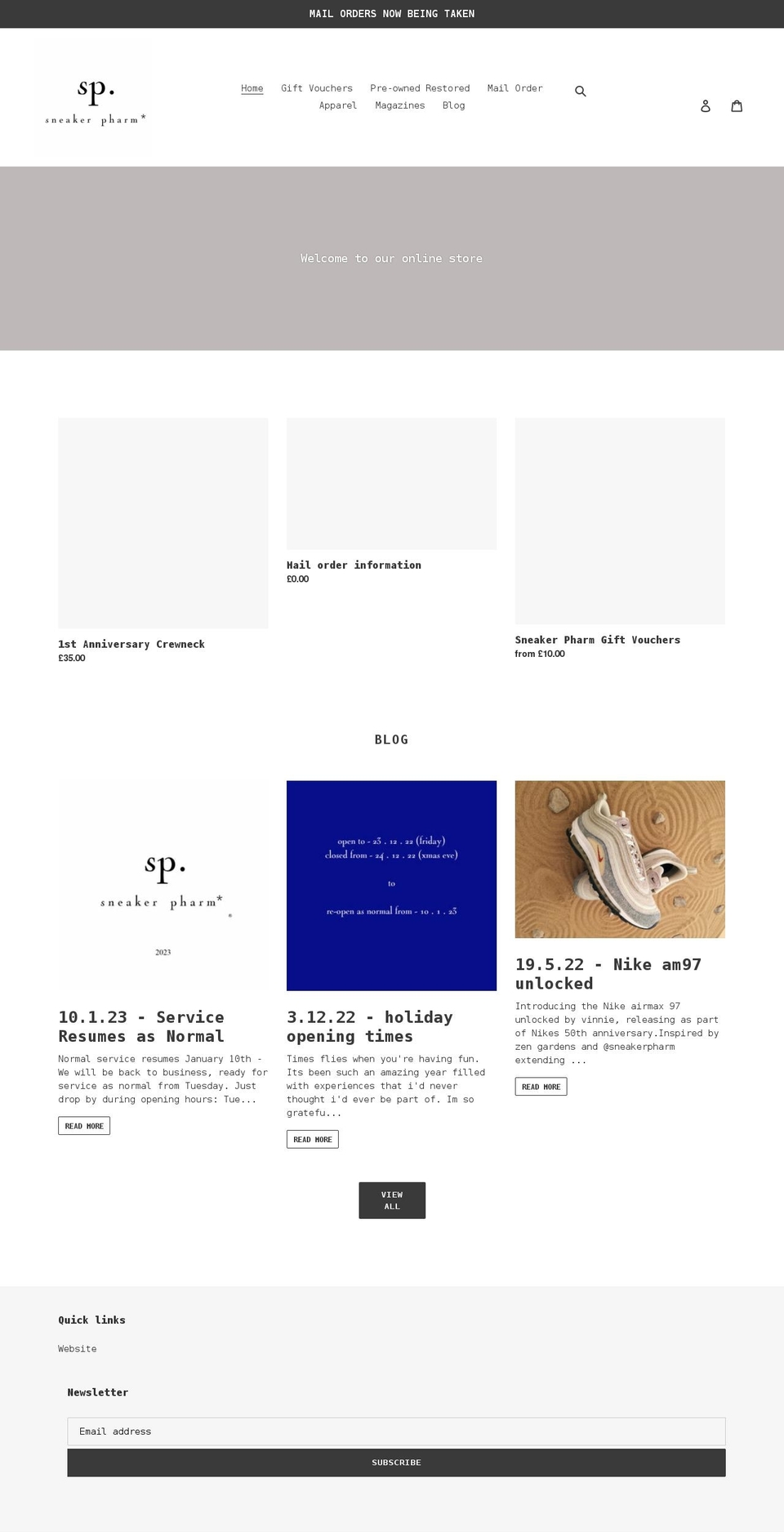 sneaker-pharm.myshopify.com shopify website screenshot