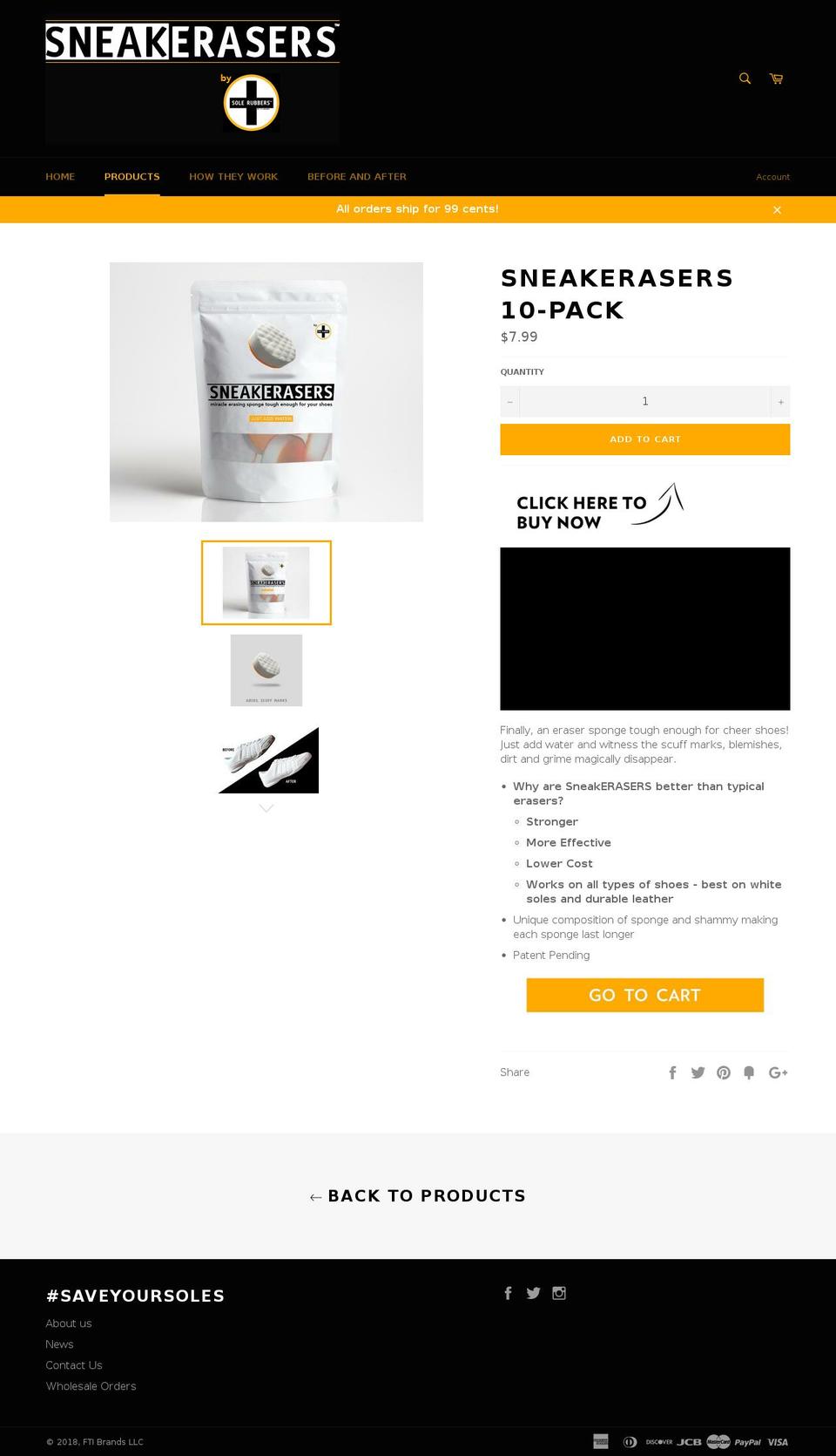 sneakerasers.com — Shopify storefront screenshot