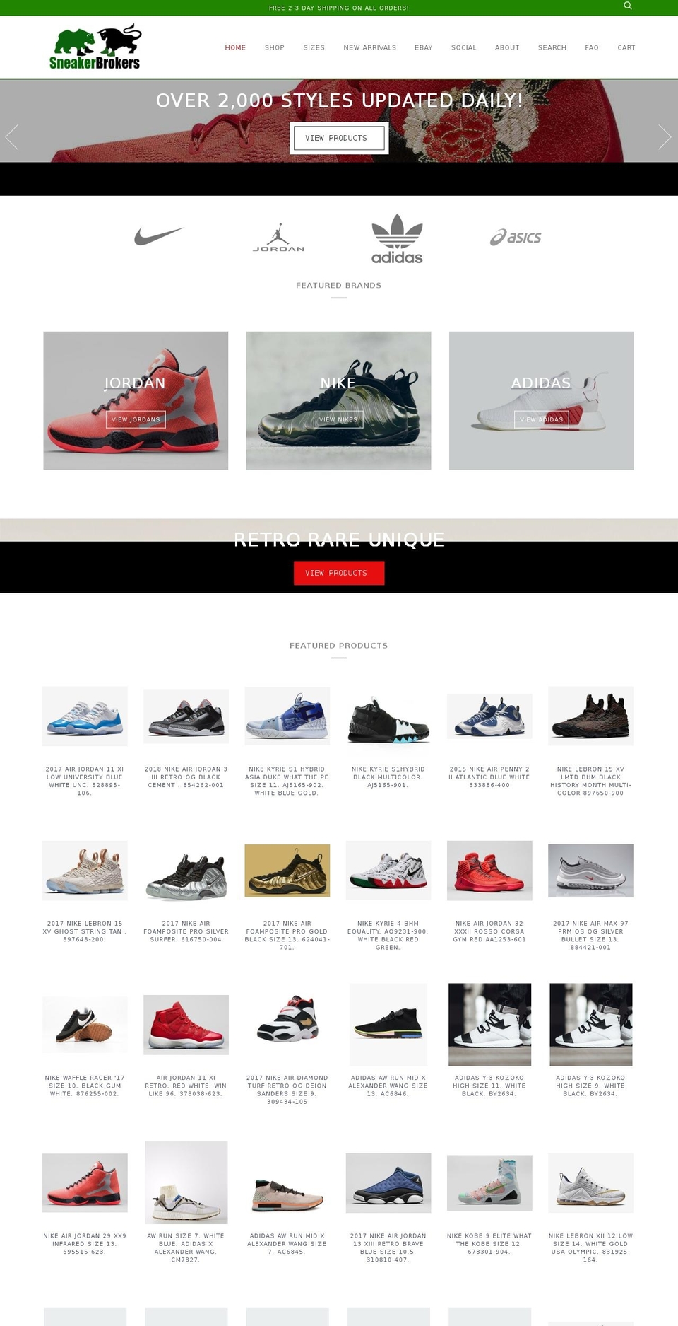 sneakerbrokers.com shopify website screenshot