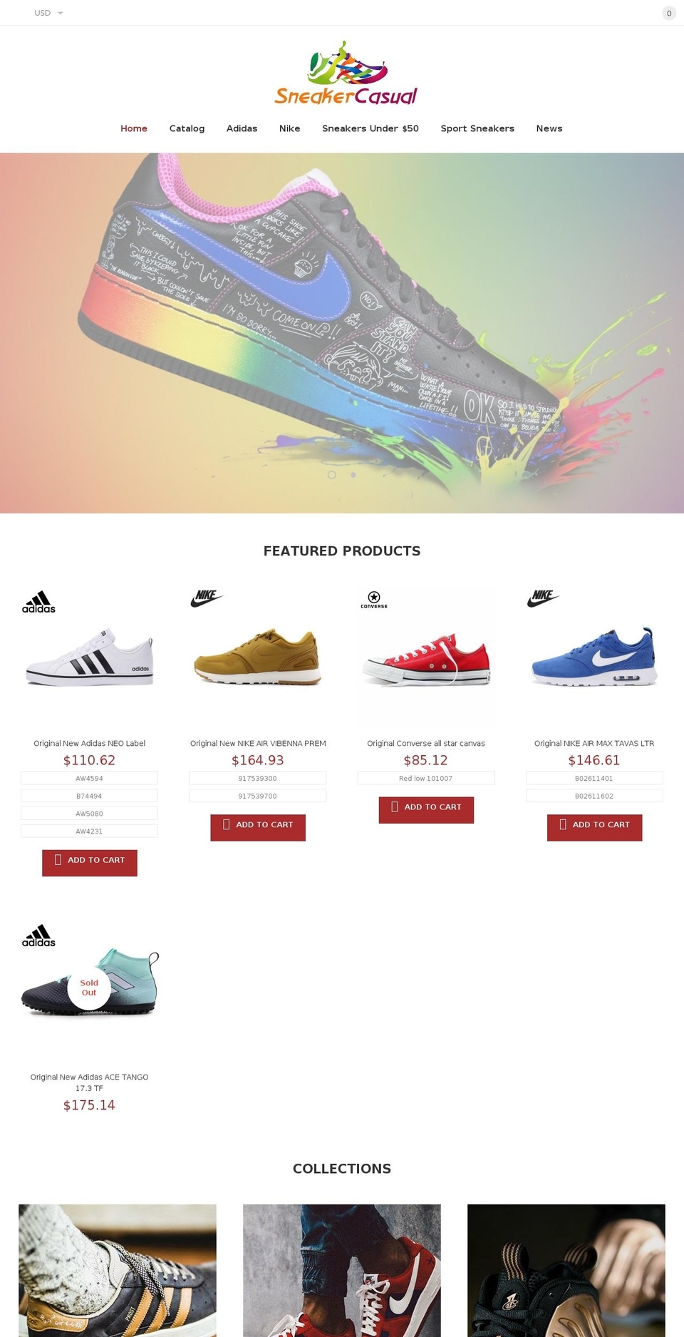 sneakercasual.com shopify website screenshot