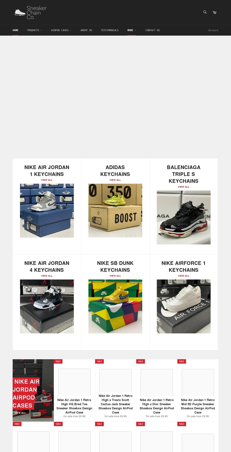 sneakerchainco.co.uk shopify website screenshot